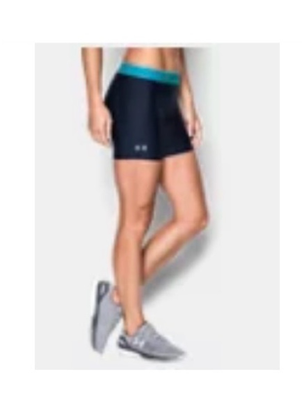 Women's Under Amour 5 inch Shine Waistband Shorts (Navy w/ Bright Blue)